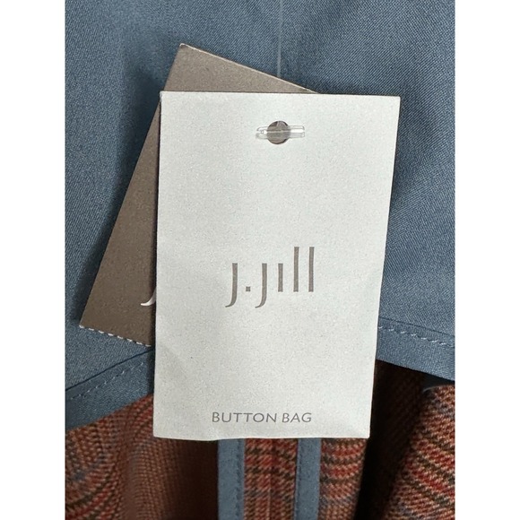 New J. Jill Blazer Jacket Medium Petite Auburn Plaid Bohemian 1 Button MP Career - Picture 7 of 11